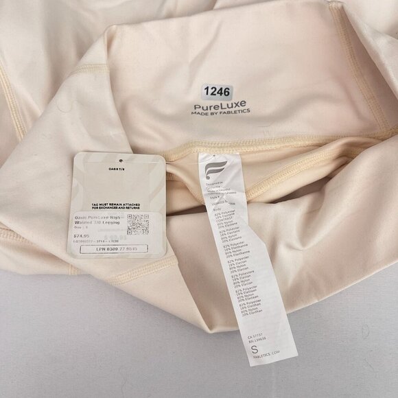 Fabletics PureLuxe Oasis High-Waisted 7/8 Leggings Pockets Cream Women S NWT - Picture 7 of 13